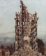 Bernardo Bellotto Ansicht von Dresden, Die Ruine der Kreuzkirche, von Osten aus gesehen oil